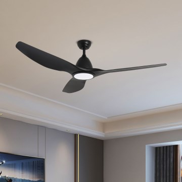 ZEVENTI - Ventilatore da soffitto dimmerabile a LED URBINO LED/20W/230V 3000-6000K Wi-Fi Tuya nero + telecomando