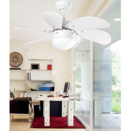 ZEVENTI - Ventilatore da soffitto FAMARA 1xE14/60W/230V bianco