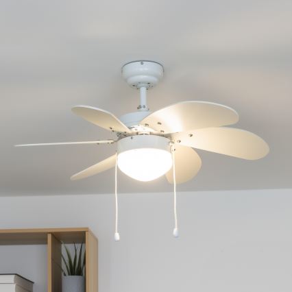 ZEVENTI - Ventilatore da soffitto FAMARA 1xE14/60W/230V bianco