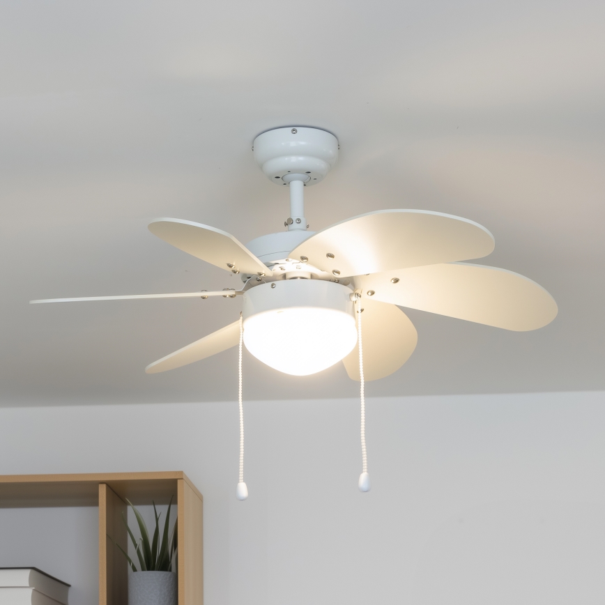 ZEVENTI - Ventilatore da soffitto FAMARA 1xE14/60W/230V bianco