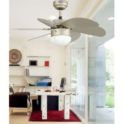 ZEVENTI - Ventilatore da soffitto FAMARA 1xE14/60W/230V grigio