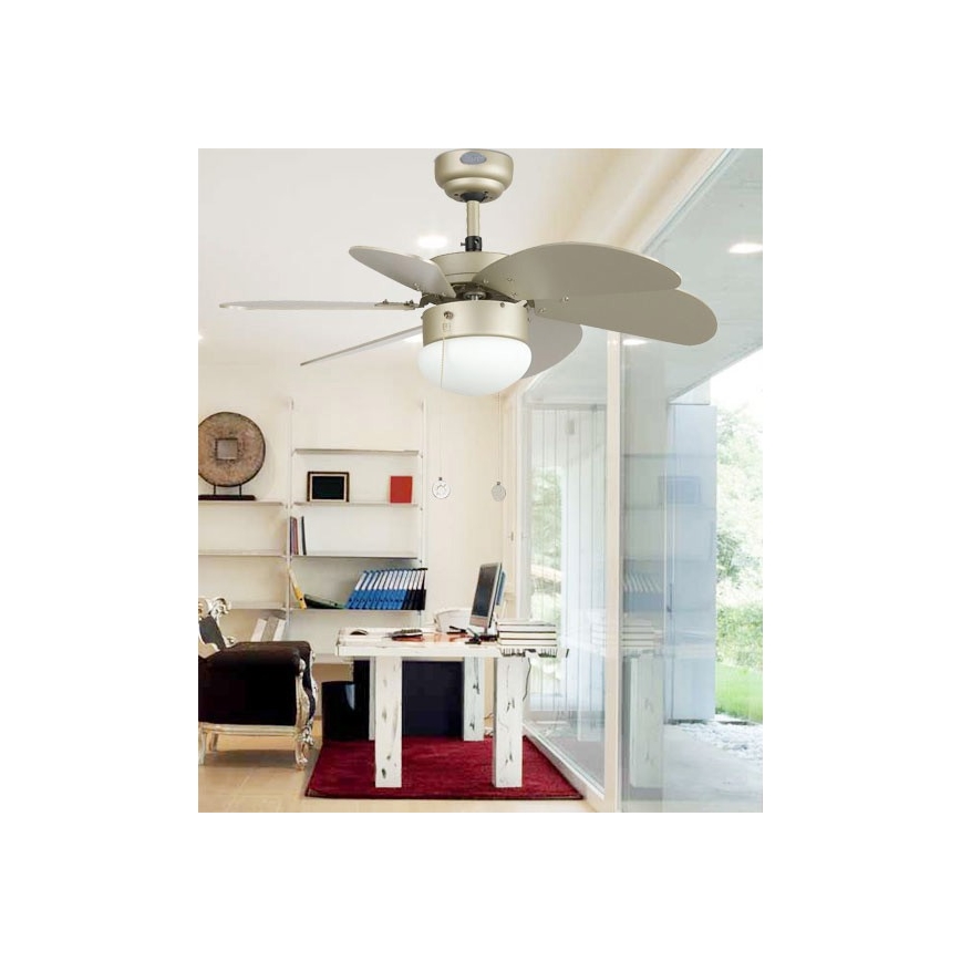 ZEVENTI - Ventilatore da soffitto FAMARA 1xE14/60W/230V grigio