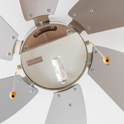 ZEVENTI - Ventilatore da soffitto FAMARA 1xE14/60W/230V grigio
