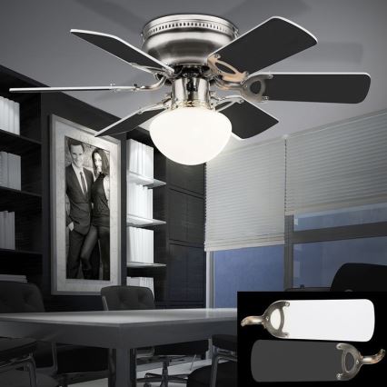 ZEVENTI - Ventilatore da soffitto GALDANA 1xE27/60W/230V grigio/bianco