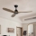 ZEVENTI - Ventilatore da soffitto LAURIA Wi-Fi Tuya nero/quercia + telecomando