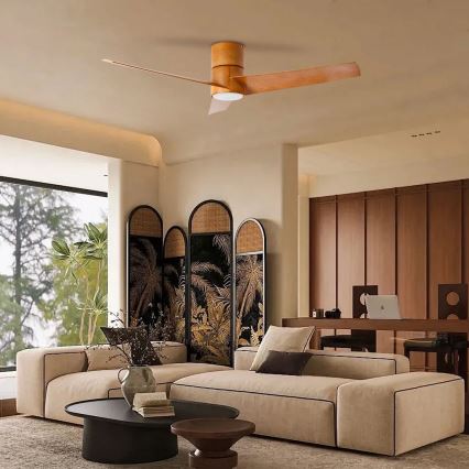 ZEVENTI - Ventilatore da soffitto LED BARROSA LED/18W/230V 3000/4000/6000K Wi-Fi Tuya marrone + telecomando