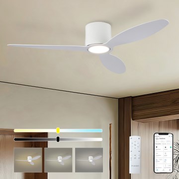 ZEVENTI - Ventilatore da soffitto LED dimmerabile VENTORA LED/24W/230V 3000/4000/6000K Wi-Fi Tuya bianco + telecomando