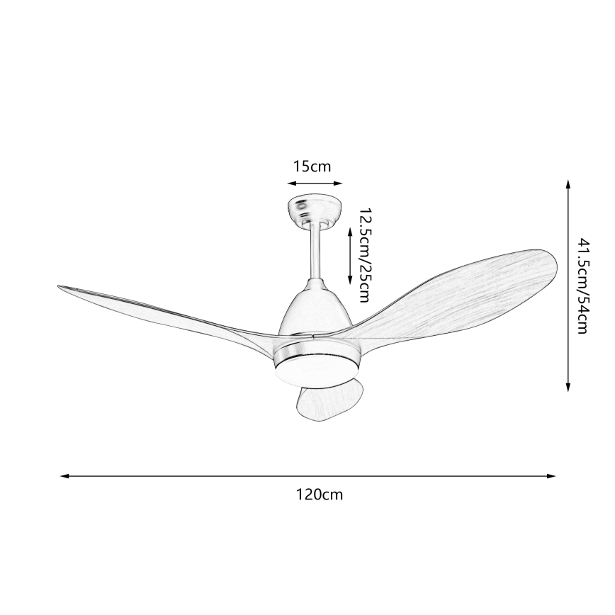 ZEVENTI - Ventilatore da soffitto LED MURO LED/18W/230V 3000/4000/6000K Wi-Fi Tuya nero + telecomando