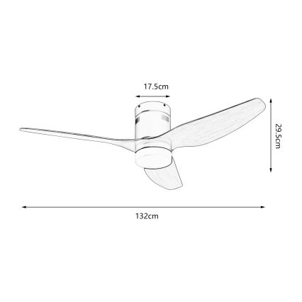 ZEVENTI - Ventilatore da soffitto LED PADUA LED/18W/230V 3000/4000/6000K Wi-Fi Tuya bianco/marrone + telecomando