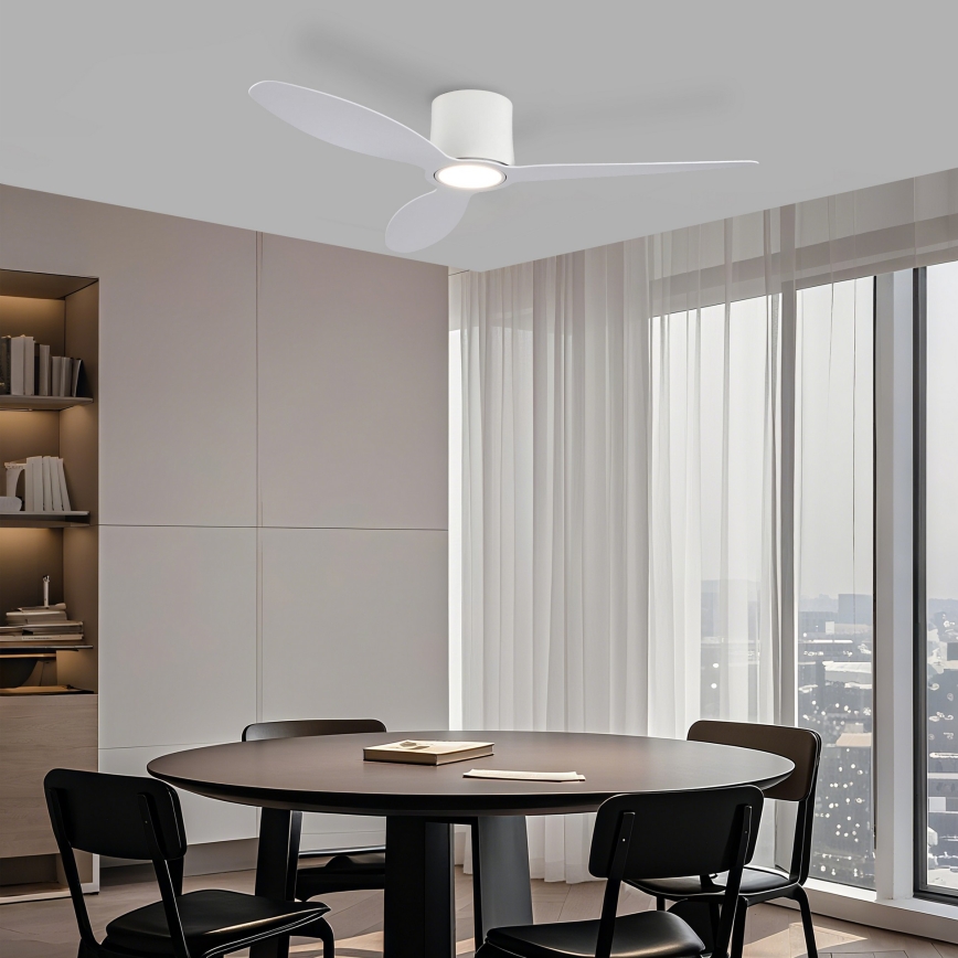 ZEVENTI - Ventilatore da soffitto LED dimmerabile VENTORA LED/24W/230V 3000/4000/6000K Wi-Fi Tuya bianco + telecomando