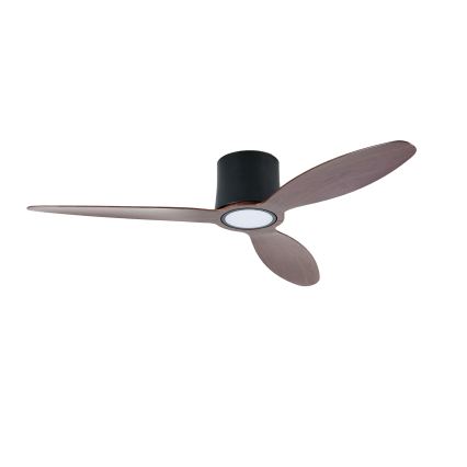 ZEVENTI - Ventilatore da soffitto dimmerabile a LED VENTORA LED/24W/230V 3000/4000/6000K Wi‑Fi Tuya nero/noce + telecomando