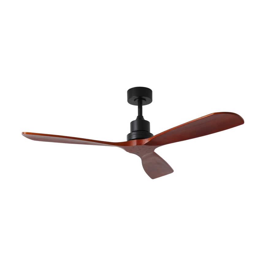ZEVENTI - Ventilatore da soffitto LIONI Wi-Fi Tuya nero/quercia + telecomando