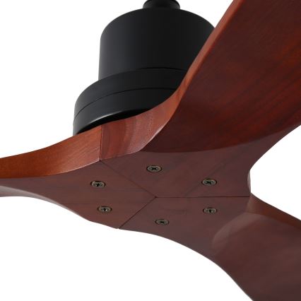 ZEVENTI - Ventilatore da soffitto LIONI Wi-Fi Tuya nero/quercia + telecomando