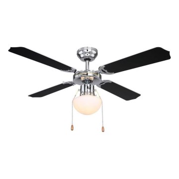 ZEVENTI - Ventilatore da soffitto NAVAGIO 1xE27/60W/230V nero/bianco