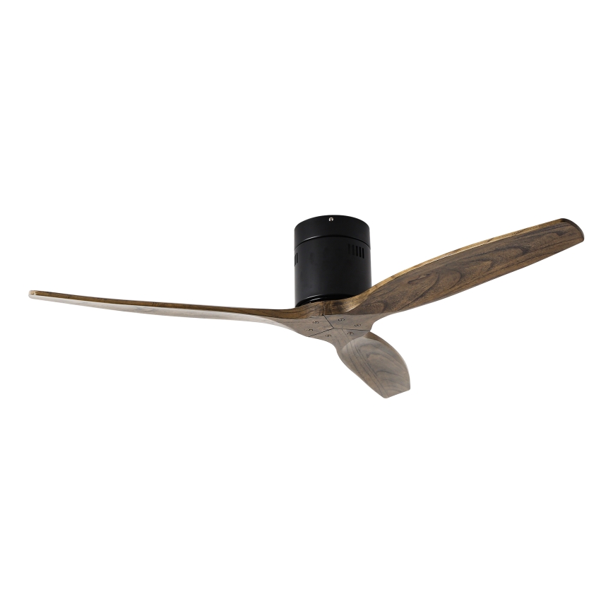 ZEVENTI - Ventilatore da soffitto SPELLO Wi-Fi Tuya nero/quercia + telecomando