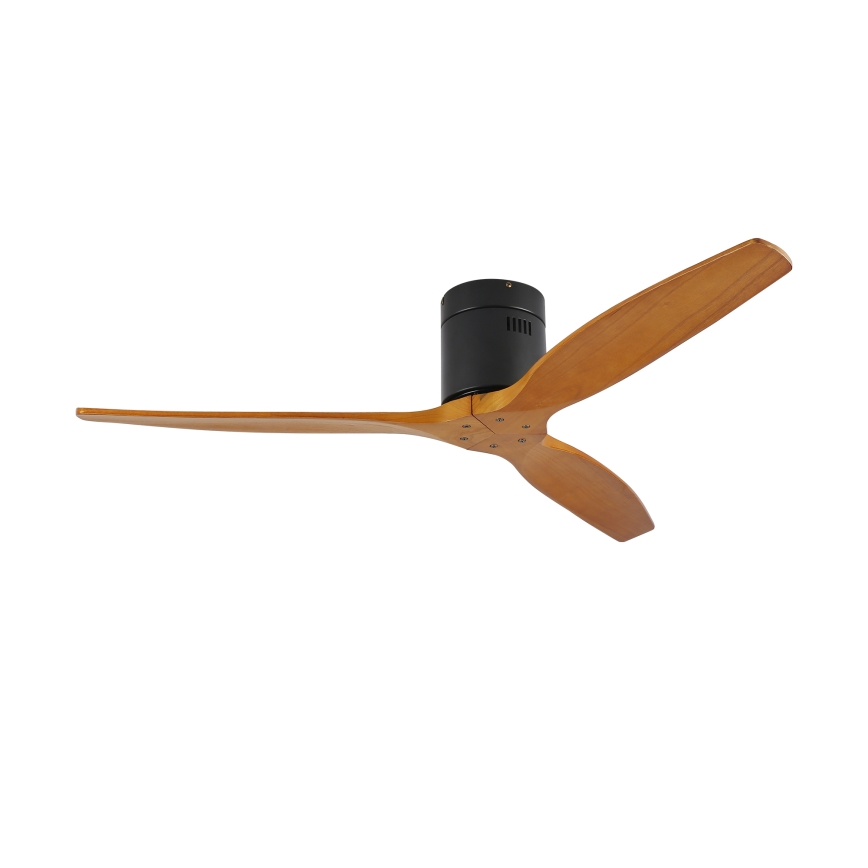 ZEVENTI - Ventilatore da soffitto SPELLO Wi-Fi Tuya nero/quercia + telecomando