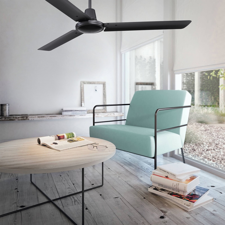ZEVENTI - Ventilatore da soffitto TOFINO nero