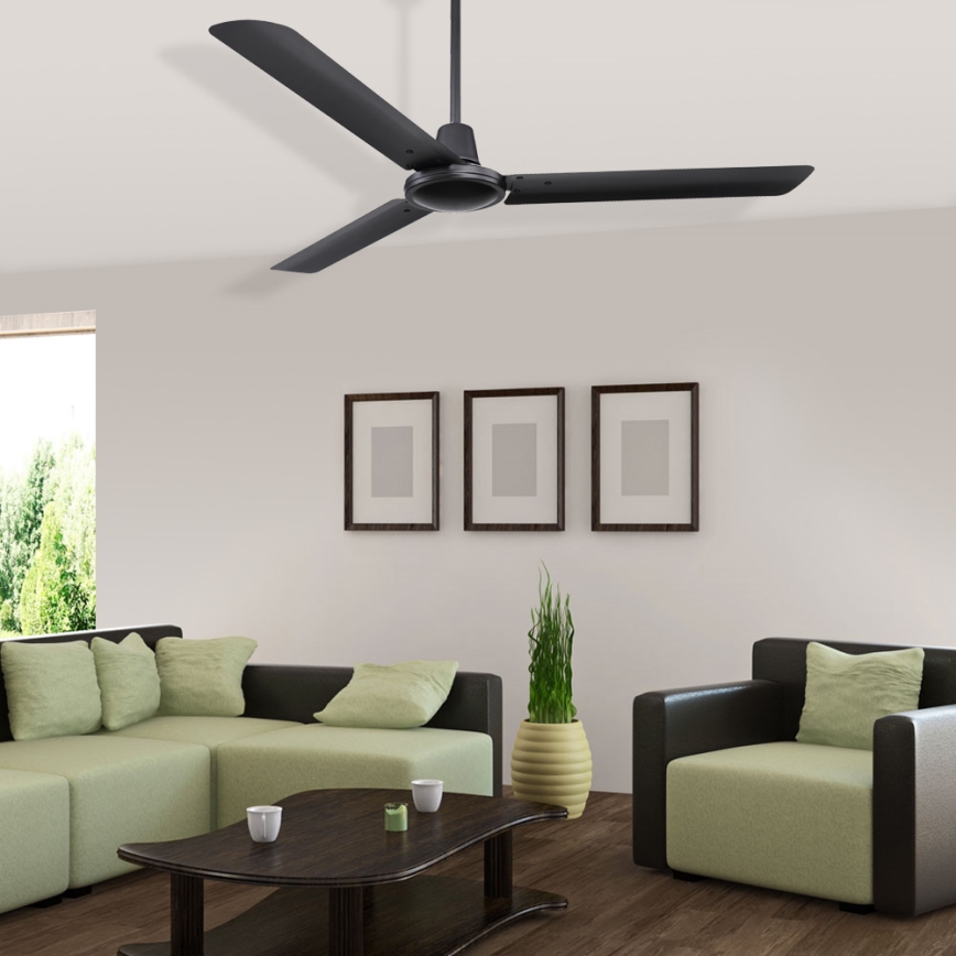 ZEVENTI - Ventilatore da soffitto TOFINO nero