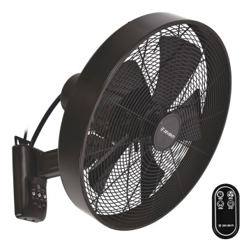 ZEVENTI - Wandventilator FREEZE 50W/230V d 40 cm schwarz/braun + Fernbedienung