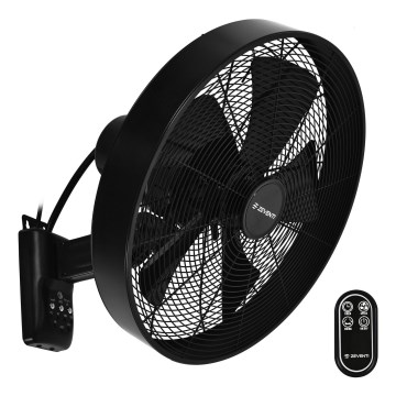 ZEVENTI - Wandventilator FREEZE 50W/230V d 40 cm schwarz + Fernbedienung