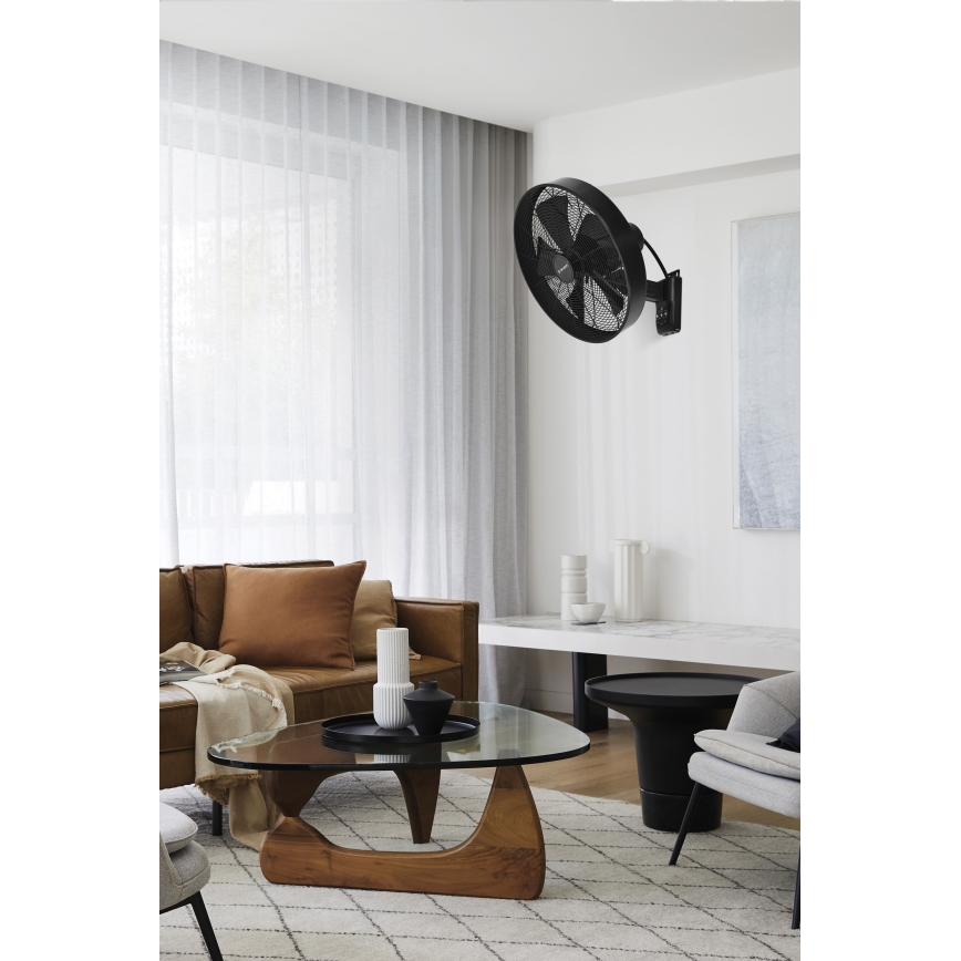 ZEVENTI - Wandventilator FREEZE 50W/230V d 40 cm schwarz + Fernbedienung