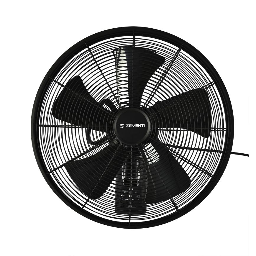 ZEVENTI - Wandventilator FREEZE 50W/230V d 40 cm schwarz + Fernbedienung