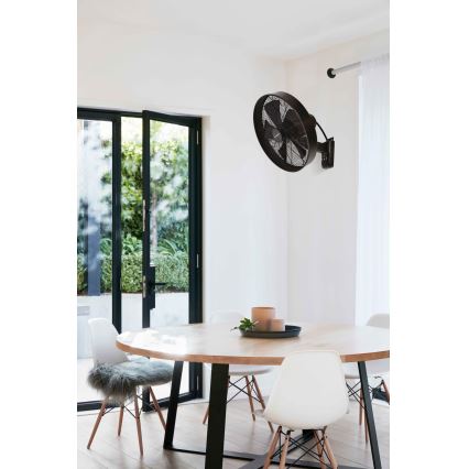ZEVENTI - Wandventilator FREEZE 50W/230V d 40 cm schwarz/braun + Fernbedienung