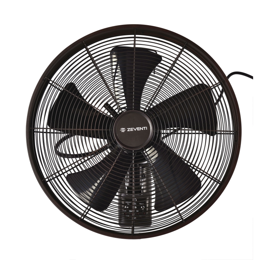ZEVENTI - Wandventilator FREEZE 50W/230V d 40 cm schwarz/braun + Fernbedienung