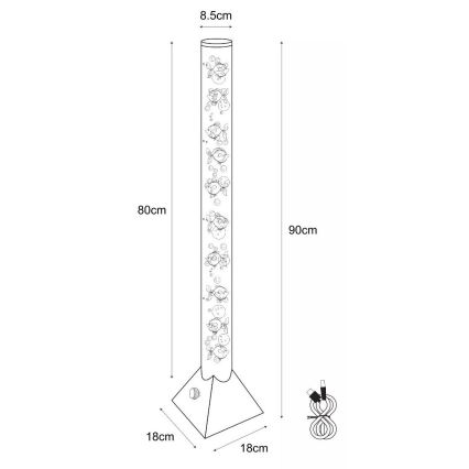 Zuma Line - LED RGB Lampada con piedistallo LED/3,6W/5V
