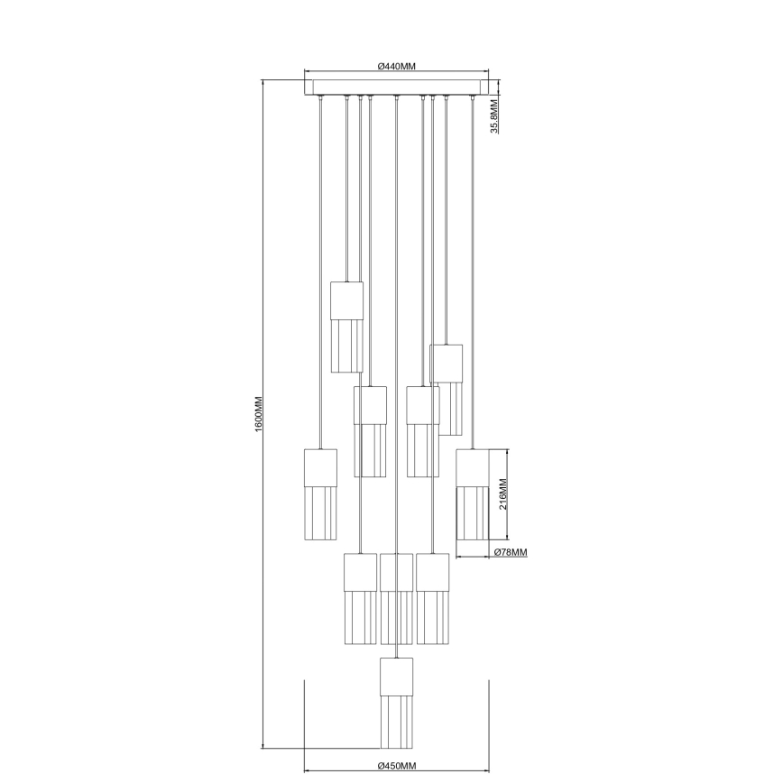 Zuma Line - Suspension LED sur câble LED/50W/230V dorée