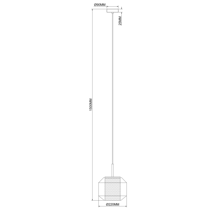 Zuma Line - Hängeleuchte an Kabel 1xE27/25W/230V Ø 22 cm Gold/Schwarz