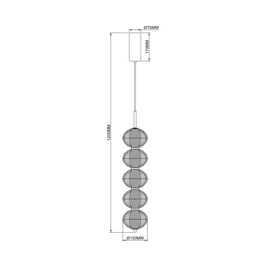 Zuma Line - LED-Hängeleuchte an Stahlseil LED/30W/230V goldfarben