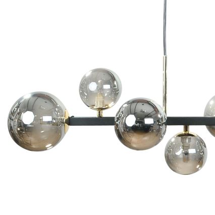 Zuma Line - Suspension sur câble 10xG9/8W/230V noir/noir fumé