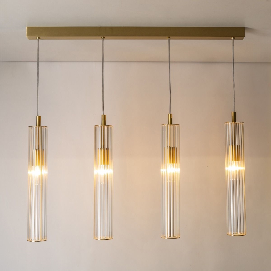 Zuma Line - Lampadario a sospensione con cavo 4xE14/7W/230V oro