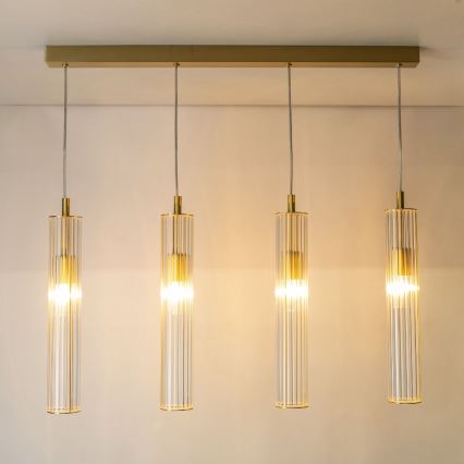 Zuma Line - Suspension sur câble 4xE14/7W/230V dorée