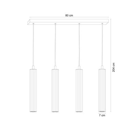 Zuma Line - Suspension sur câble 4xE14/7W/230V dorée