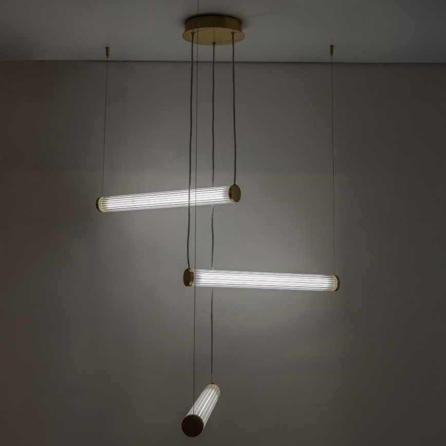 Zuma Line - LED-dimmbare Hängeleuchte an Drahtseil LED/64W/230V 2700-6500K gold + Fernbedienung