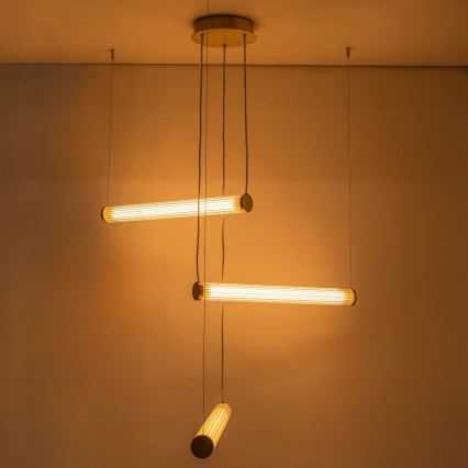 Zuma Line - LED-dimmbare Hängeleuchte an Drahtseil LED/64W/230V 2700-6500K gold + Fernbedienung