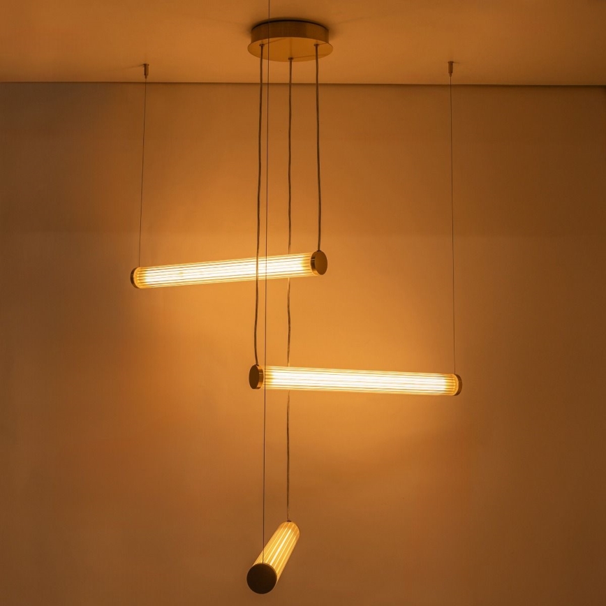 Zuma Line - LED-dimmbare Hängeleuchte an Drahtseil LED/64W/230V 2700-6500K gold + Fernbedienung