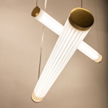 Zuma Line - LED-dimmbare Hängeleuchte an Drahtseil LED/64W/230V 2700-6500K gold + Fernbedienung