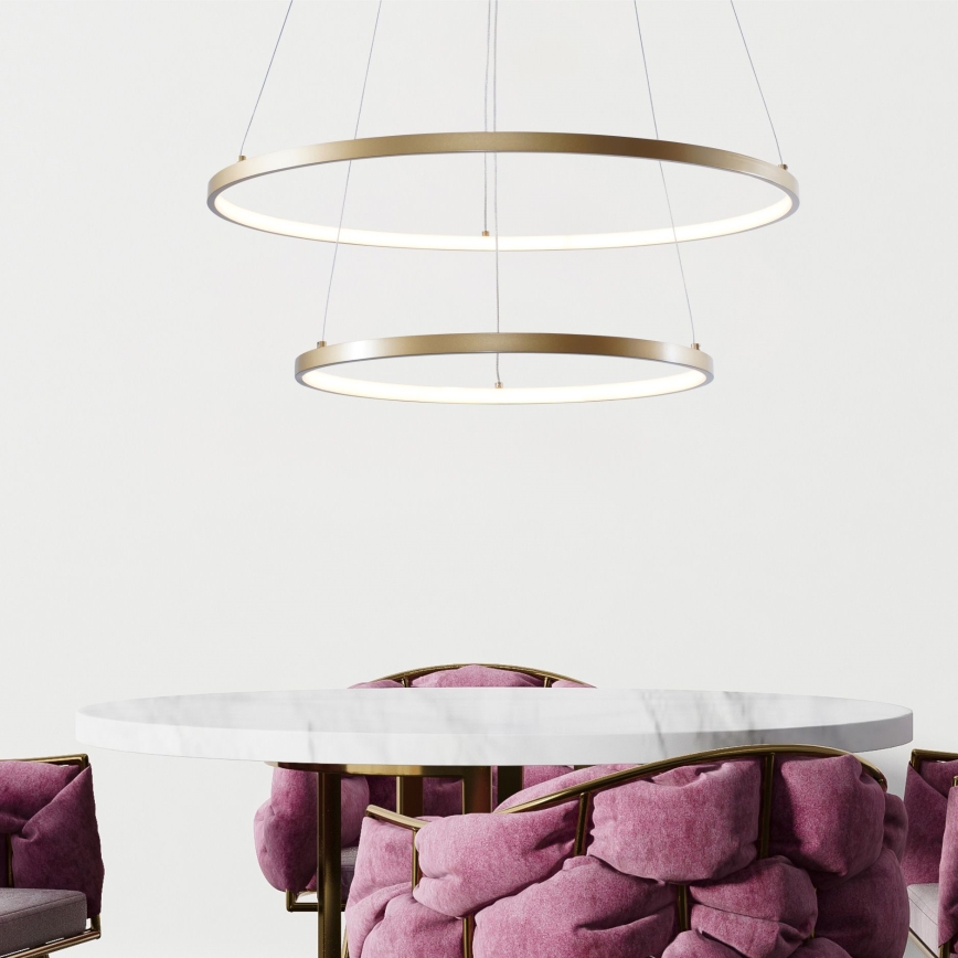 Zuma Line - Lampadario LED a sospensione con filo LED/50W/230V 3000/4000/6000K diametro 60 cm oro