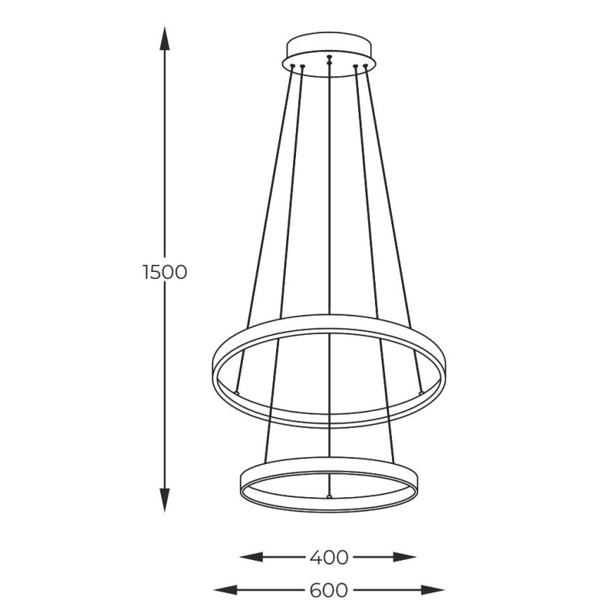 Zuma Line - Suspension filaire LED/50W/230V 3000/4000/6000K d. 60 cm doré