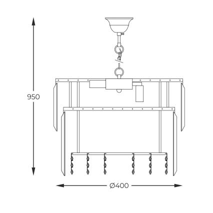 Zuma Line - Lampadario a sospensione con catena 8xE14/40W/230V diametro 40 cm oro