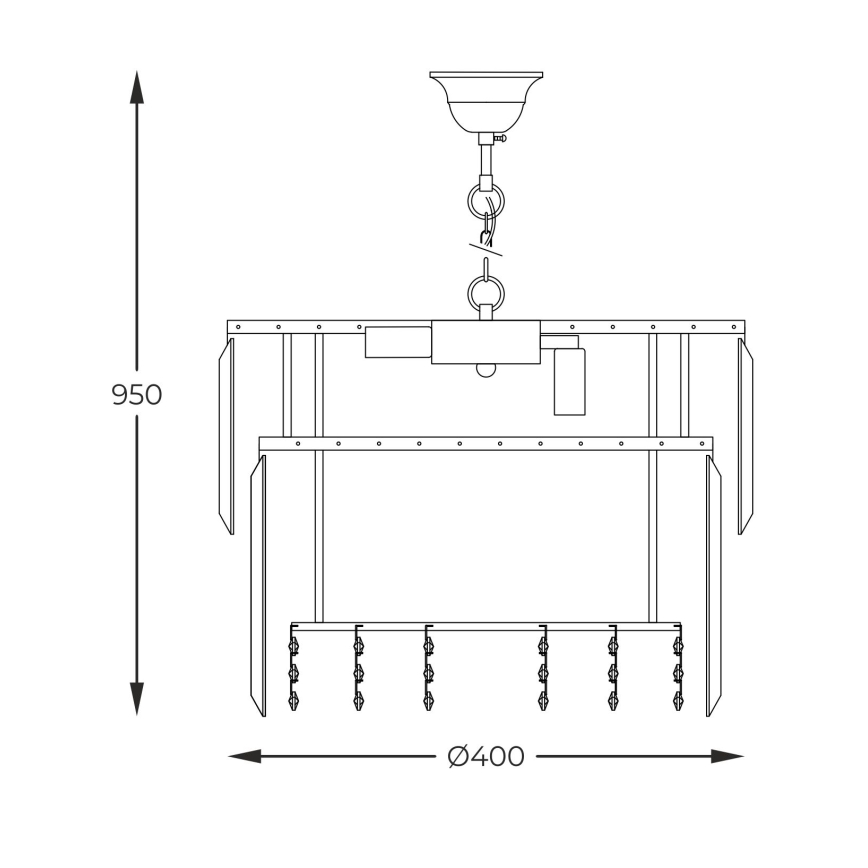 Zuma Line - Lampadario a sospensione con catena 8xE14/40W/230V diametro 40 cm oro