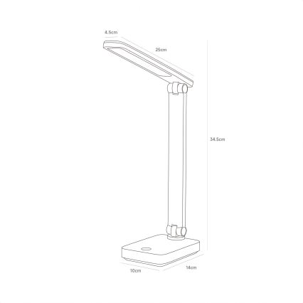 Zuma Line - Lampe de table rechargeable LED/8W/1200 mAh 3000/4500/6000K noir