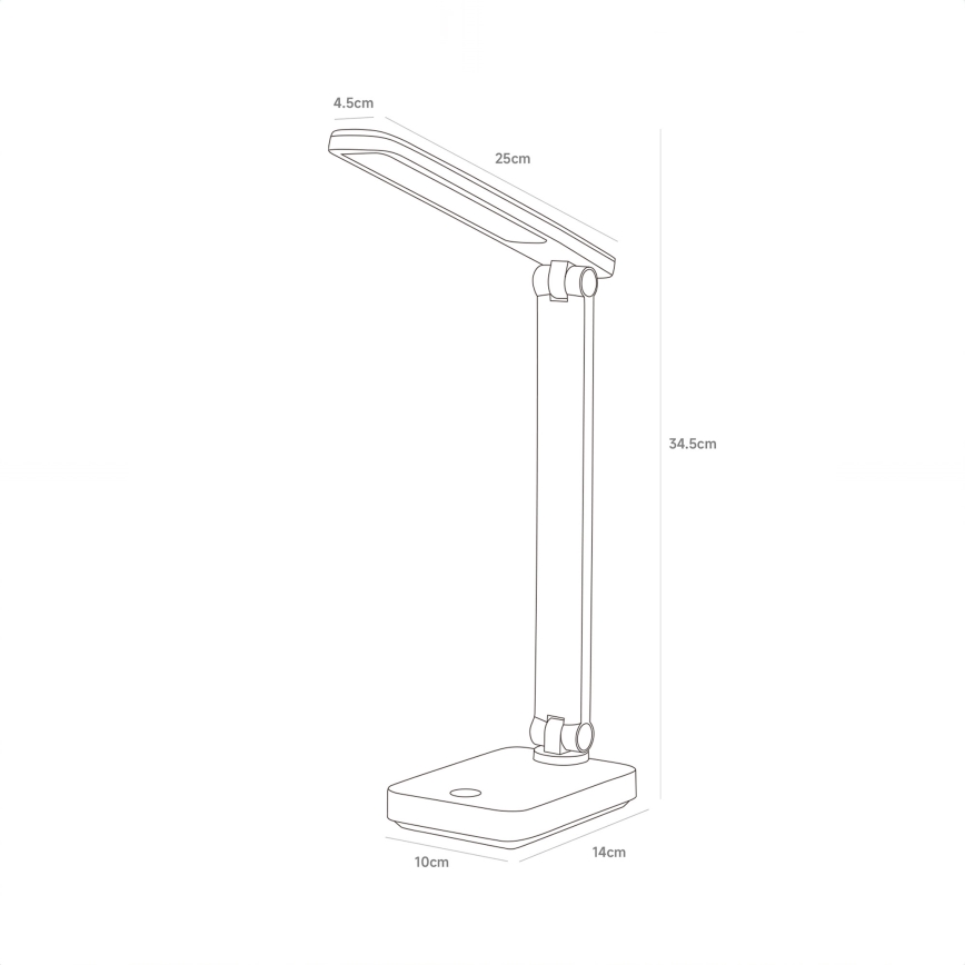 Zuma Line - Lampe de table rechargeable LED/8W/1200 mAh 3000/4500/6000K noir