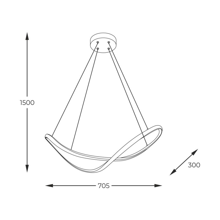 Zuma Line - Lampadario LED a sospensione con filo LED/45W/230V 3000/4000/6000K nero