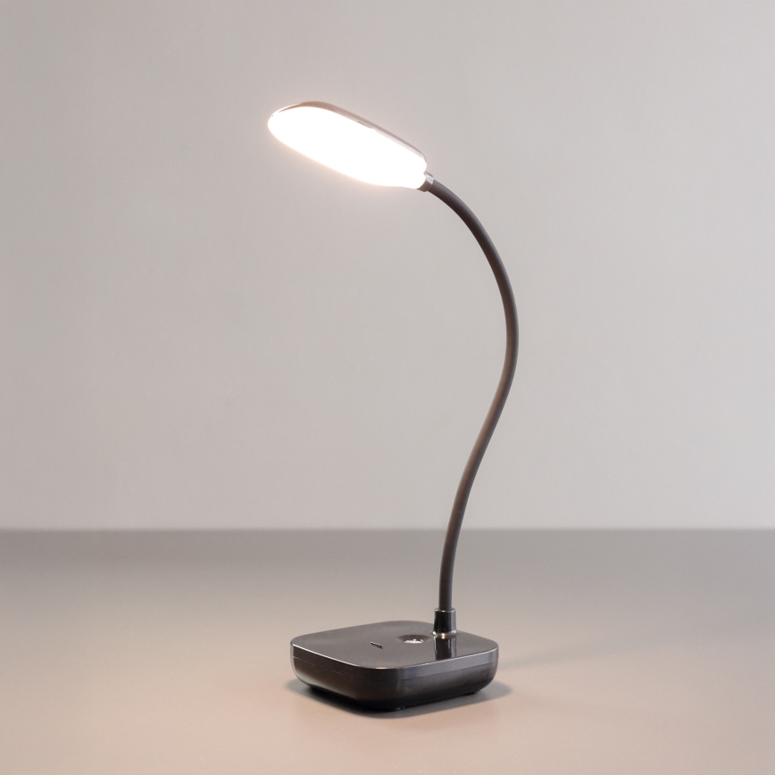 Zuma Line - Lampe de table rechargeable LED/7W/1200 mAh 3000/4500/6000K noir