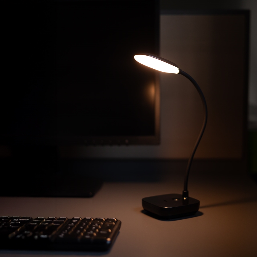 Zuma Line - Lampe de table rechargeable LED/7W/1200 mAh 3000/4500/6000K noir