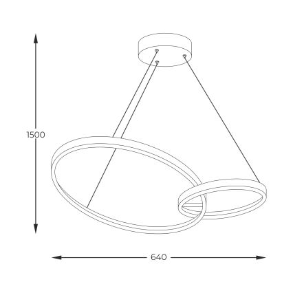 Zuma Line - Lampadario LED a sospensione con filo LED/36W/230V 3000/4000/6000K oro